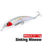 TSURINOYA 80S 12g Sinking Minnow Fishing Lure DW96 8cm Large Trout Pike Rockfish Hard Bait Jerkbait Freshwater Saltwater Wobbler