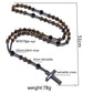8mm Natursteinperlen Hämatit Kreuzanhänger für Herren Damen Katholische Christus Rosenkranz Kreuzanhänger Halskette Dropshipping