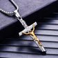 Stainless Steel Titanium Cross Jesus Christ Human Pendant Hip Hop Collar Chain Necklace for Women Men Gift Fashion Jewel