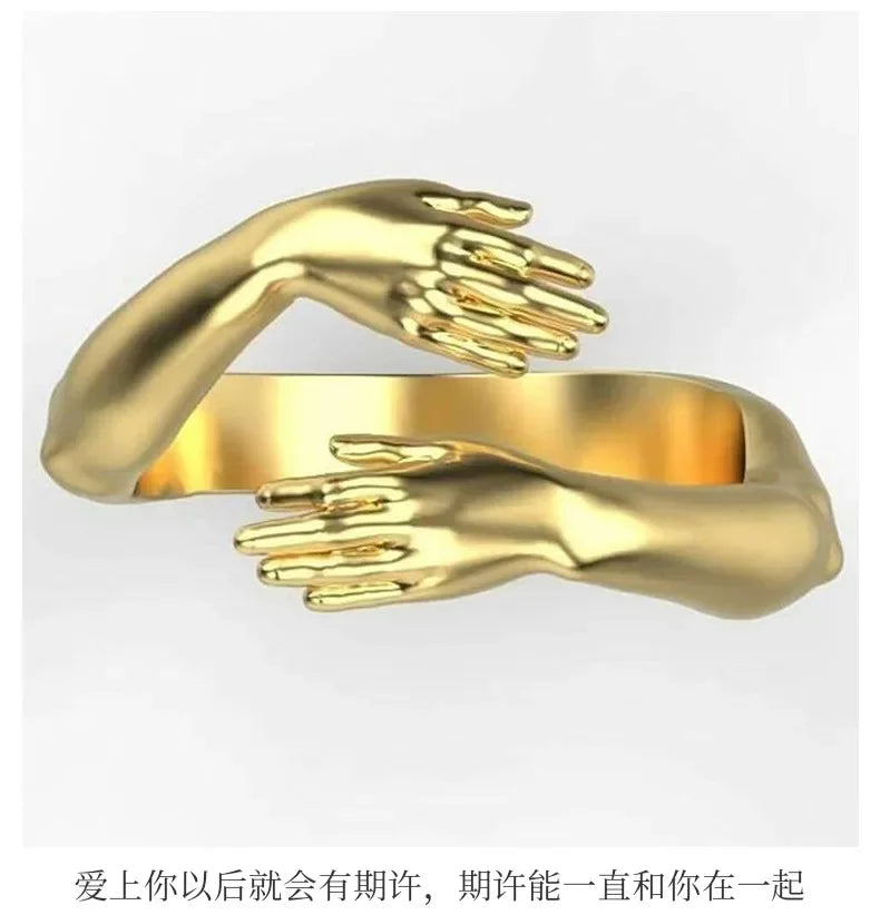 Ringe 2025 Trend Schmuck Hände Umarmung Punk Persönlichkeit Offen Dropshipping Ringe für Frauen Männer