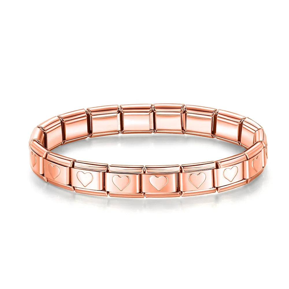 Hapiship Neue Mode Frauen Romantisches Herz 9mm Breite Edelstahl Armband Armreif Mädchen Hochzeit Weihnachtsgeschenk Schmuck G205