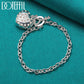 DOTEFFIL 925er Sterling Silber AAA Zirkonia Herz Armband Halskette Ring Set für Damen Hochzeit Verlobung Party Charm Schmuck