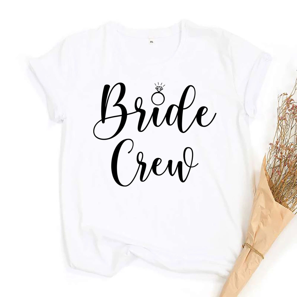 Junggesellinnenabschied T-Shirt für Frauen JGA T-Shirt Braut & Crew Team Braut Tee Hochzeitsgeschenk für Bräute Verlobungs T-Shirt Kleidung