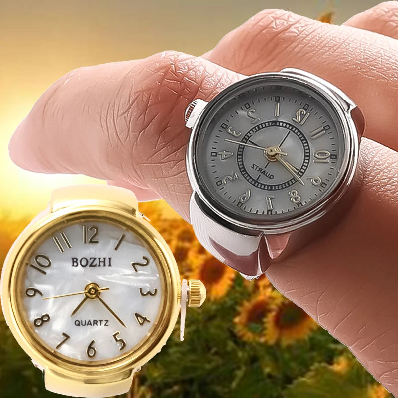 Modische Ringe, Fingeruhren, Modische Party-Quarzuhren, Unisex-Paarringe, Schmuckgeschenk, echt