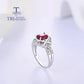 Wunderschöner Design-Ring mit natürlichem Rubin, Edelstein, exquisiter 925er Sterlingsilber-Schmuck für Frauen