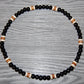 Men's Necklace Natural Coconut Pearls, Heishi Pearls in White Natural Shell and Black Wood  Beaded Surfer Necklace