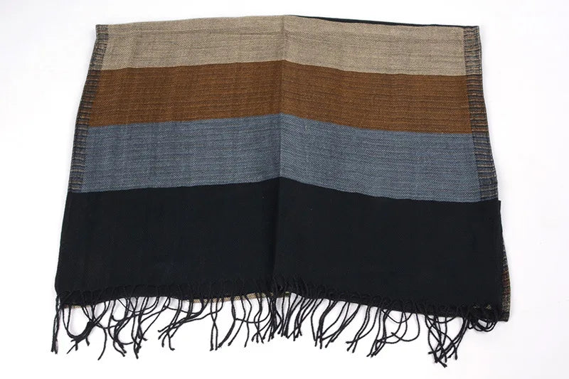 SHOWERSMILE Herrenschal gestreift Quaste Winterschal für Herren Designermarke Acryl Herrenschals 180cm*52cm