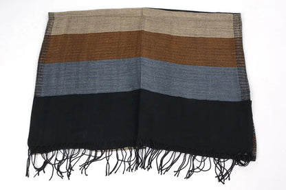 SHOWERSMILE Herrenschal gestreift Quaste Winterschal für Herren Designermarke Acryl Herrenschals 180cm*52cm
