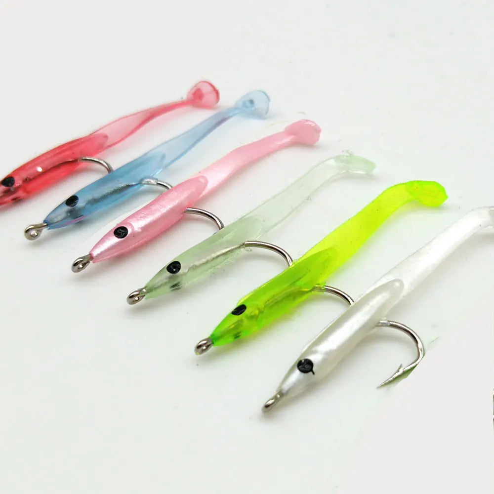 SUNMILE 30pcs 0.3g 35mm Eel Soft Fishing Lure Pesca Peche Tackle Wobblers Fish Lures Carp Leurre Souple Soft baits