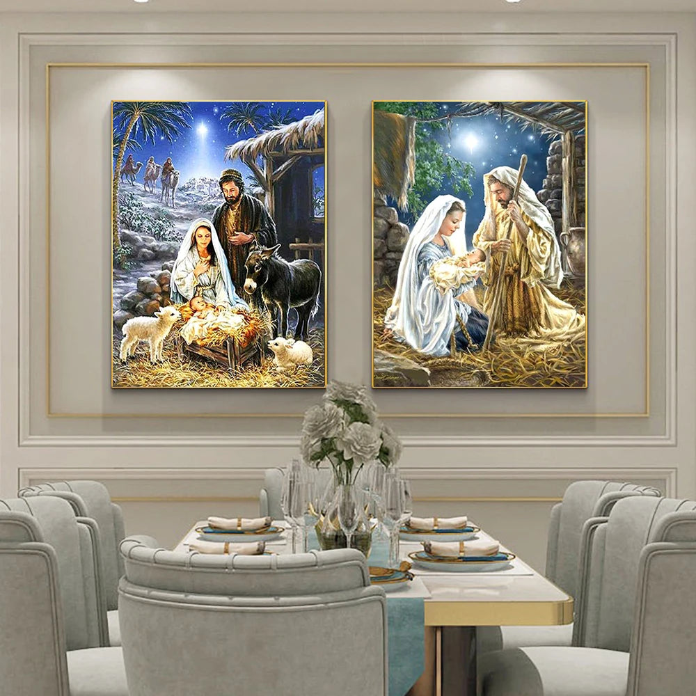 Christ Jesus Diamond Painting Jesus' Redemption Diamond Mosaic Rhinestone Inlaid Cross Stitch Set DIY Home Decoration Gift