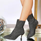 Herbstmode Damenstiefeletten Eleganter spitzer Zeh Stiletto-Booties High Heels Luxus Paillettenstoff Slip-on Stiefeletten Damenschuhe