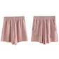 Lässige Damen-Shorts mit hoher Taille, kurze Sporthosen für den Sommer mit Tasche, lose Unterteile für Zuhause, Mädchen-Homewear, weite Sweathose
