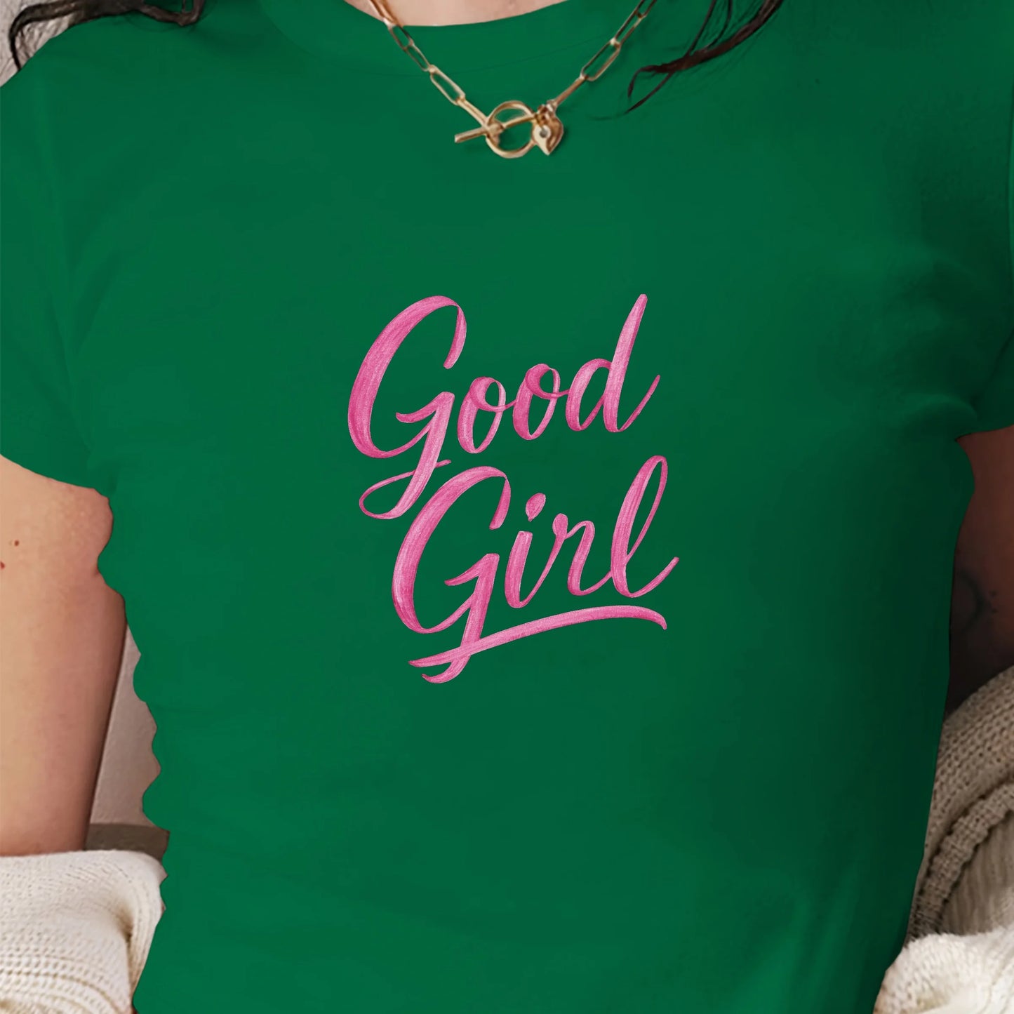 Y2K Style Good Girl Damen Fashion Kurzarm-T-Shirt
