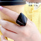 HANGZHI Unregelmäßige breite, klobige Ringe für Damen Vintage Acrylharz Herbst Winter Geometrischer Stapelschmuck Finger Accessoire