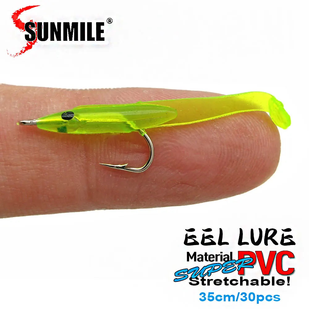 SUNMILE 30pcs 0.3g 35mm Eel Soft Fishing Lure Pesca Peche Tackle Wobblers Fish Lures Carp Leurre Souple Soft baits