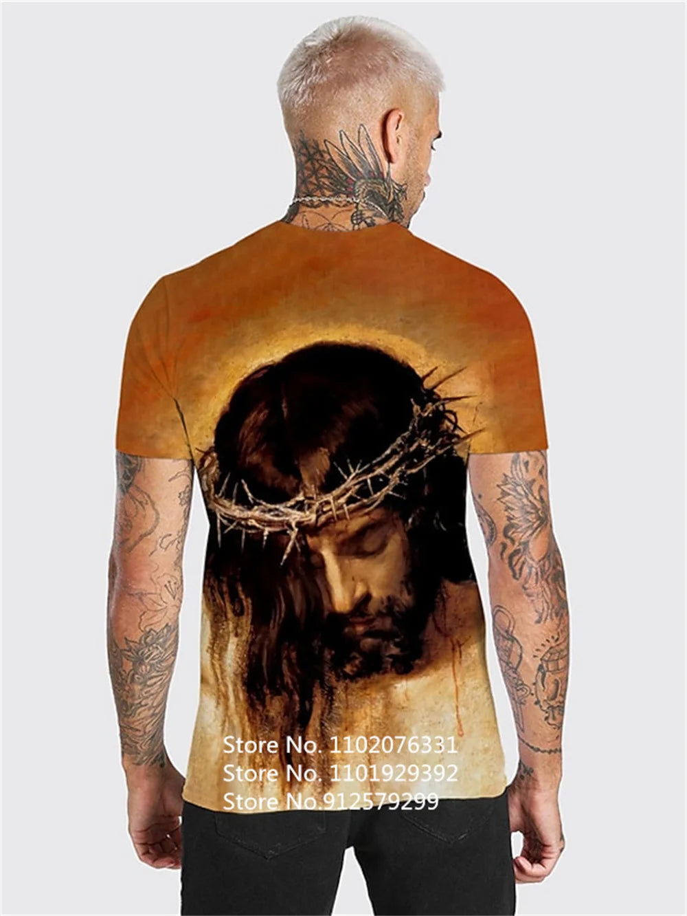 Fashion Jesus Christus 3D-Druck T-Shirts Herren Damen Lässiges Kurzarm Cooles T-Shirt Harajuku Streetwear Tops