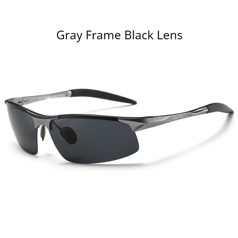 AORON Polarisierte Herren-Sonnenbrille für Autofahrer, Aluminium-Magnesium-Rahmen, Sport-Sonnenbrille, Fahrer-Retro-Brille, UV400, Blendschutz