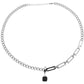 Edelstahl Cuban Gliederkette Halskette für Herren Schwarz Quadrat Anhänger Halskette Herren Halsketten Coole Hip Hop Halskette Neu
