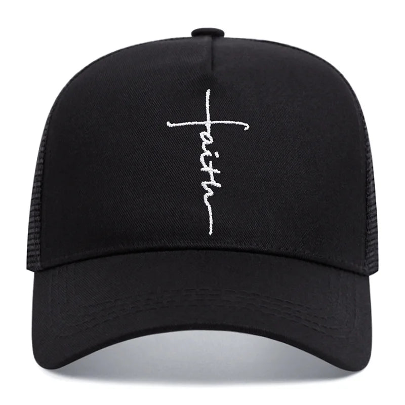 Casual Fashion  Faith Embroidery Baseball Cap Adjustable  Spring Summer Sun Hats Cotton Hat  Hip Hop Trucker Caps Snapback