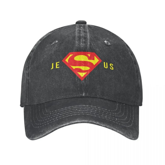 Super Jesus Washed Baseball Cap Mütze Herren Damen Christian Gott Kappe Frühling Herbst Vintage Casquette Gorras