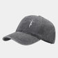Vintage washed vintage unisex faith cross embroidered baseball cap - soft, breathable, adjustable dad cap, hip-hop style, suitab