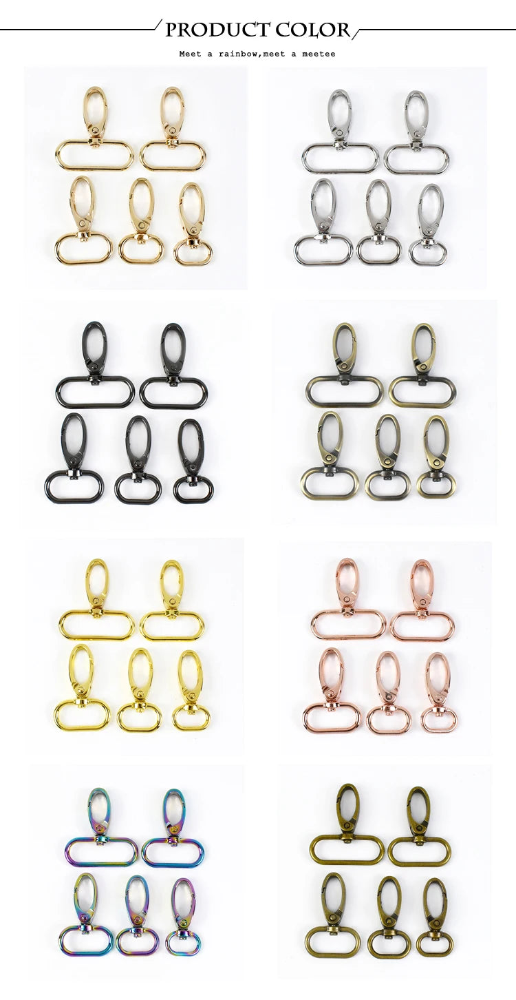 5/10Pcs Meetee 20/25/32/38mm Metal Bags Strap Buckles Lobster Clasp Collar Carabiner Snap Hook DIY KeyChain Bag Part Accessories