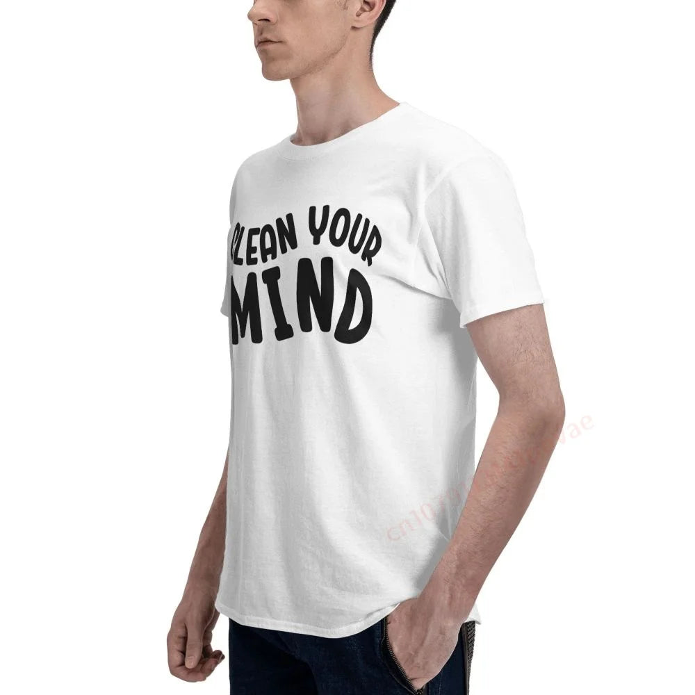 100% Baumwolle REINIGE DEINEN GEIST Motivierende Zitate T-Shirts Herren Freizeit Damen Kleidung T-Shirts Oberteile