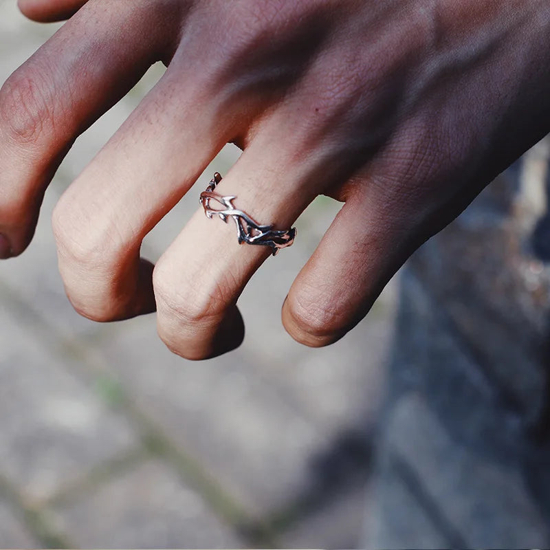 Vintage Ins-Stil Ringe für Männer und Frauen mit Zweigen, Dornen, Paarringe, Geschenke, Mode und Persönlichkeit