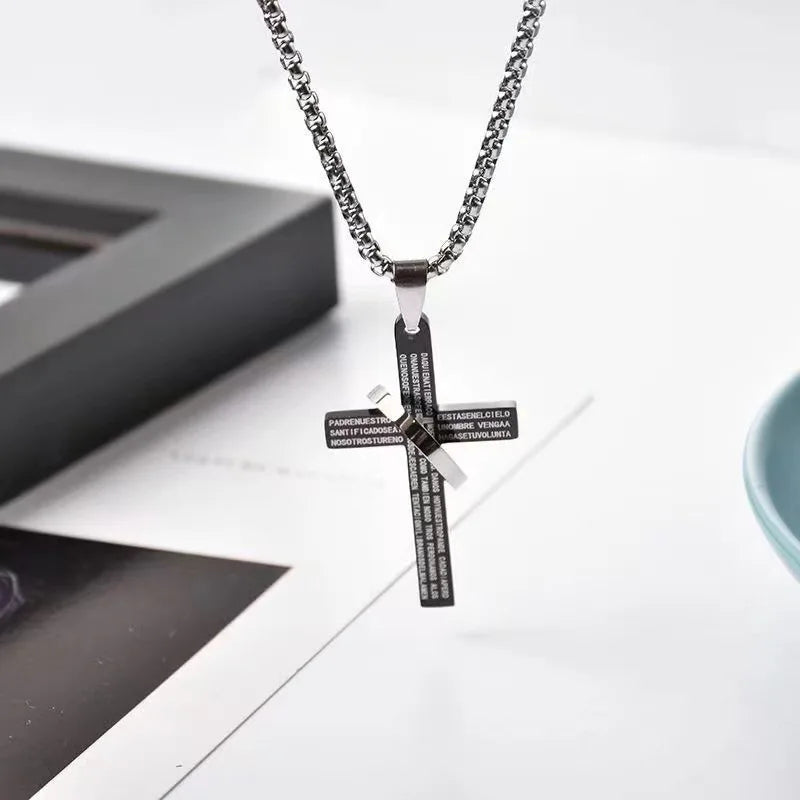 Einfache geometrische Kreuz-Anhänger-Halskette für Damen, Metallschmuck, silberfarbene Kette, Choker, Partygeschenk für Herren, Accessoires