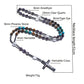 8mm Natursteinperlen Hämatit Kreuzanhänger für Herren Damen Katholische Christus Rosenkranz Kreuzanhänger Halskette Dropshipping