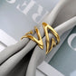 Klassische geometrische unregelmäßige Ringe für Frauen, goldfarben, Edelstahl, offene Ringe, Mädchen, Persönlichkeit, Punk-Schmuck-Accessoires