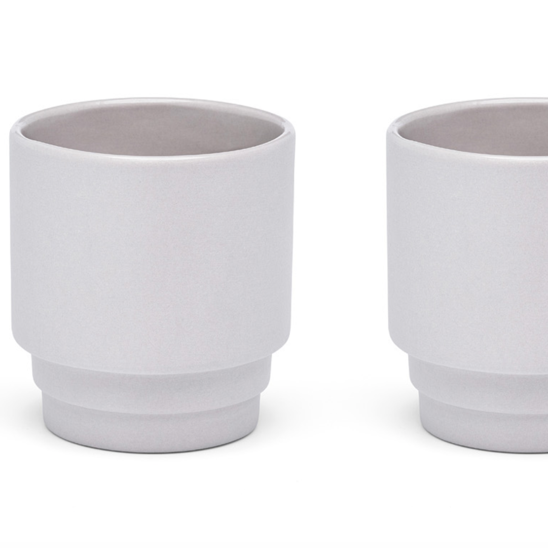 MONDAY ESPRESSO/SAKE by PUIK - modern stackable and sleek- 3 colors- set of 2