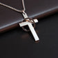 Schlichte Kreuzkette mit Kreis Anhänger Edelstahl Halskette Christ Kreuz Halskette für Herren Jungen Coole Halskette Collier