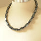 Men's Necklace Natural Coconut Pearls, Heishi Pearls in White Natural Shell and Black Wood  Beaded Surfer Necklace