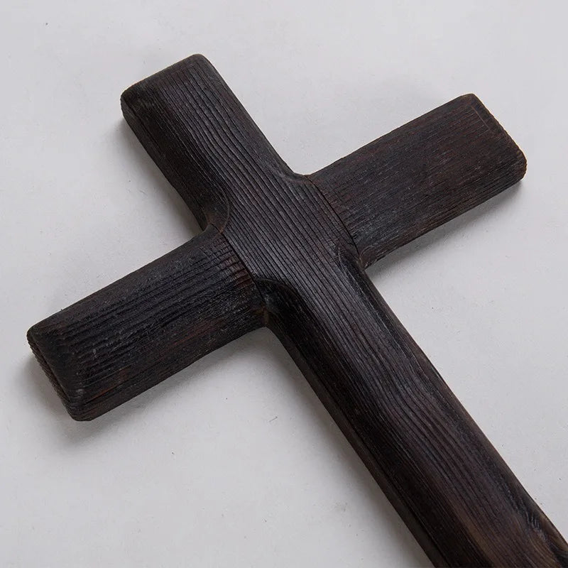 Hängende Ornamente Katholisches Kruzifix Wandmontierte Holzkreuze Party Meditation Büro Geschenke Kunsthandwerk Aufrichtiger Jesus Christus Massiv