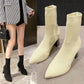 Neue Damen-Spitzstiefel 2025: Modische, schlanke Sockenstiefel und lässige, dicke High-Heel-Sockenstiefel