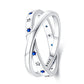 Ringe für Frauen 925 Silberfarbe Zirkon Wickellinie Geometrischer Sternring Verlobung Hochzeit Romantisches Valentinstag Feinschmuck Geschenk