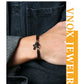 Vnox Einfache, geschichtete 3mm Rolo-Kettenarmbänder für Herren, rundes Kettenglied mit Kreuz-Anhänger, Armband, Christusgebet, Vintage-Freizeitgeschenk