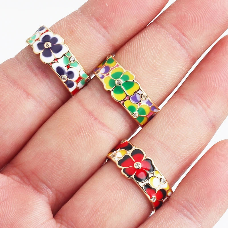 2025 Neue Ringe für Frauen Kreative handgemachte Emaille Handwerk Damenringe Damen Party Schmuck Epoxidharz Handwerk Damenringe