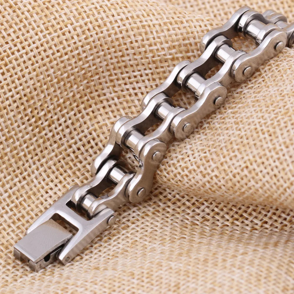 PUNK Biker Herrenarmband 316L Edelstahl Mode Schmuck Fahrrad Kette Armschmuck pulsera hombre acero inoxidable