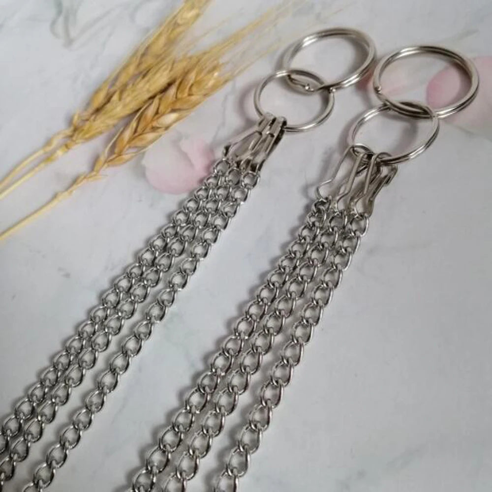 Camal 1 Stück L26cm Chrom/Gold Hängekette für Aufhänger Mittelstück Kronleuchter Rahmen Hochzeit Weihnachtsfeier Kristallperlen Dekor