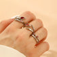 Gotische Ringe unregelmäßig Dunkelheit Roter Stil offener Ring für Damen Zeigefinger Ring Schmuck Geschenk