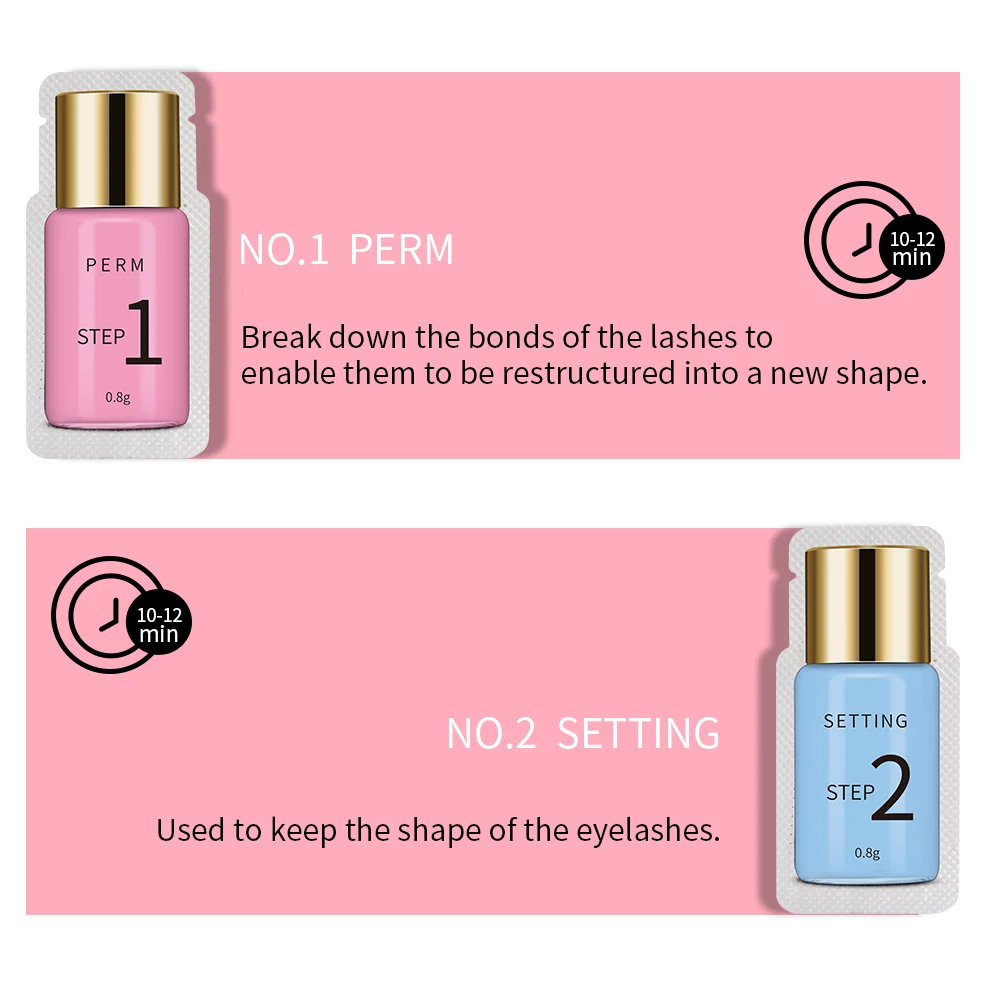 10 Paar/Beutel Wimpernlifting Lotion Sachet 0,8g pro Beutel Wimperndauerwelle und Fixierlotion 8-12 Minuten Lifting Wimpern Augen Make-up Tools