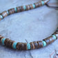 Men's Necklace Natural Coconut Pearls, Heishi Pearls in White Natural Shell and Black Wood  Beaded Surfer Necklace