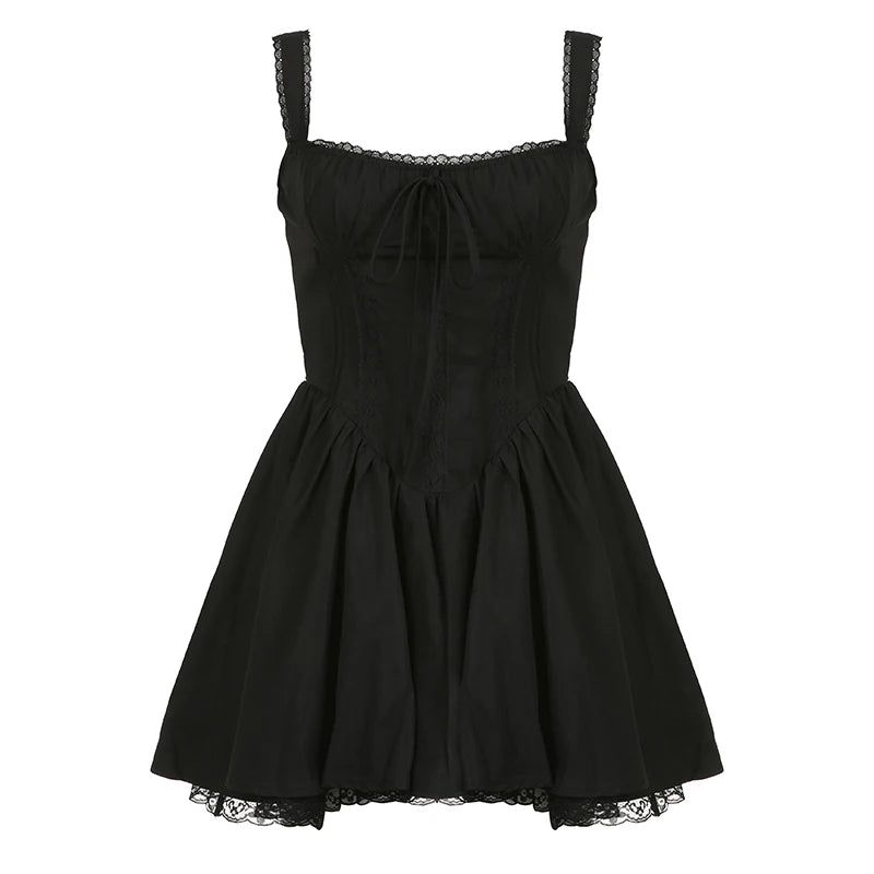 Rockmore elegante Party-Korsettkleider für Damen, modisches Abend-Bodycon-A-Linien-Faltenkleid, sexy Spitzen-Patchwork-Minikleid, neuer Sommer-Sunderss