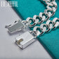 DOTEFFIL 925 Sterling Silber 2 Stücke Armband 10mm Glatte Seitenkette für Herren Damen Hochzeit Verlobung Party Schmuck