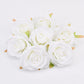 30pcs/7-8cm White Rose Artificial Silk Flower Heads DIY Wedding Home Birthday Party Decoration Wreath Scrapbooking Fake Flowers
