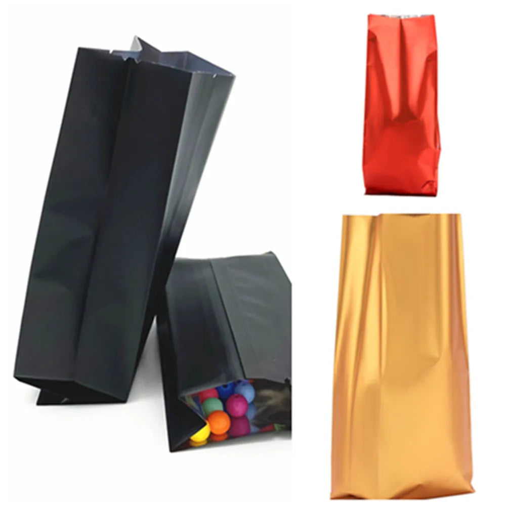 100 Stück Silberne, matte Aluminiumfolienbeutel zum Heißsiegeln – oben offene Mylar-Folienbeutel, matte Oberfläche, Kunststoff-Lebensmittelverpackung, Pulver-/Saucenbeutel