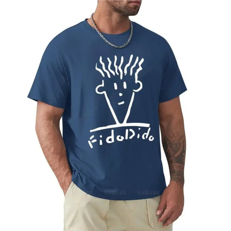 Herren schwarze T-Shirts Sommer-T-Shirt Fido Dido Gesicht T-Shirt Jungen weiße T-Shirts Sweatshirt Herrenbekleidung
