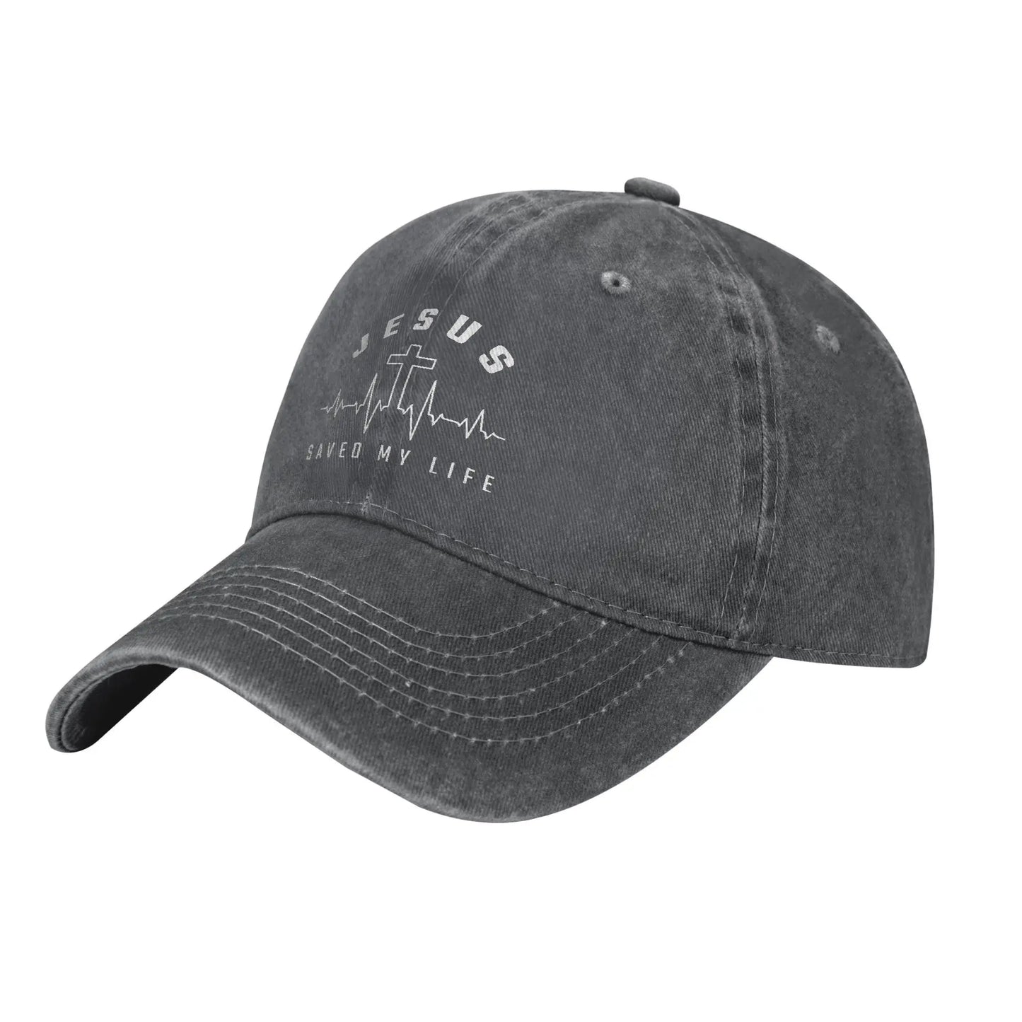 Jesus Christus Männer Frauen Baseballkappe Jesus hat mein Leben gerettet Distressed Denim Hüte Vintage Outdoor Laufen Golf Verstellbare Kopfbedeckung